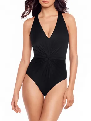 Solids Drew Twisted One-Piece Swimsuit