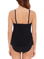 Solids Chloe Draped Tankini Top