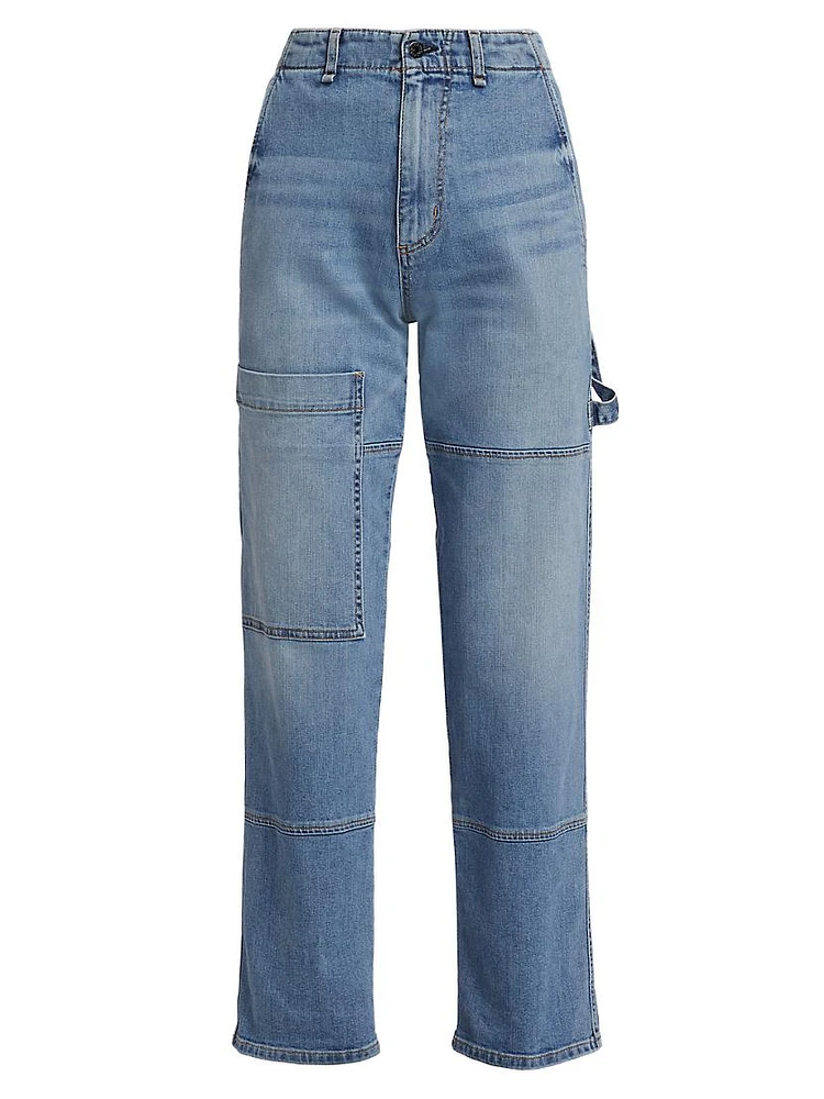 Mid-Rise Carpenter Stretch Straight-Leg Jeans