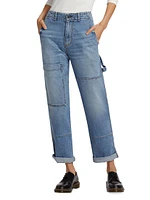 Mid-Rise Carpenter Stretch Straight-Leg Jeans