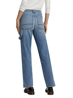 Mid-Rise Carpenter Stretch Straight-Leg Jeans