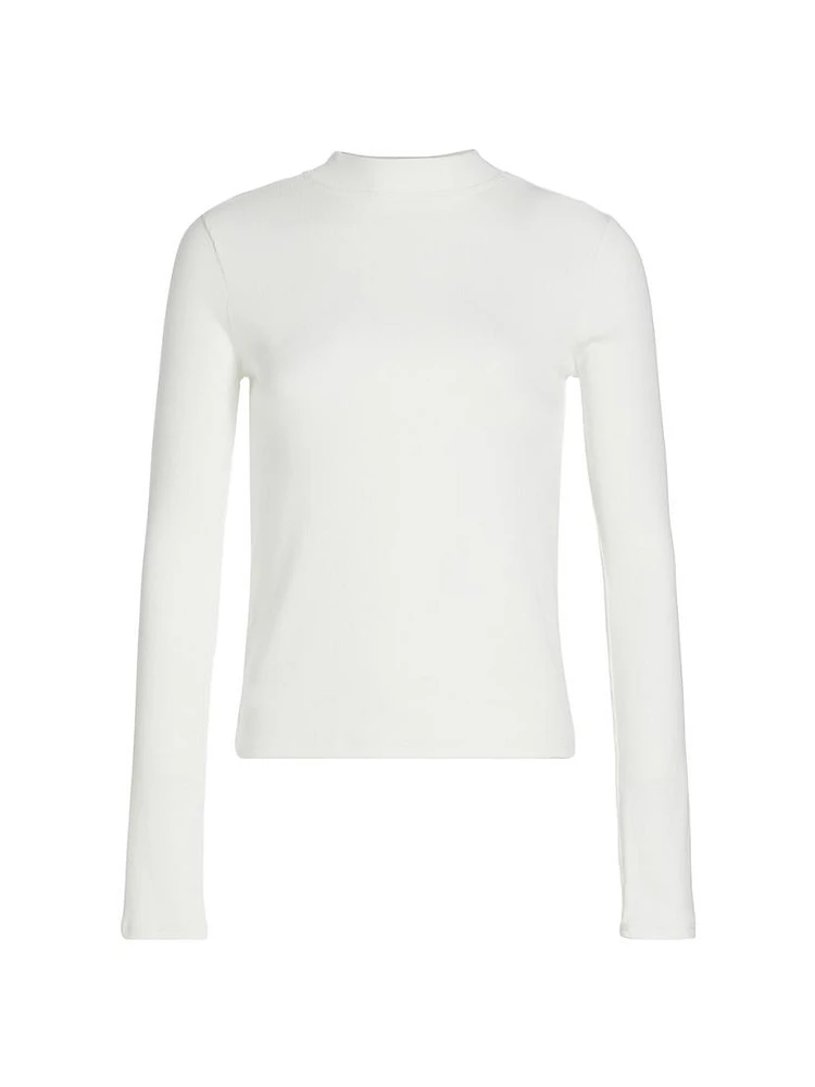 Ribbed Mock Turtleneck Top