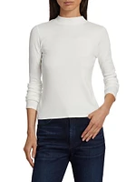 Ribbed Mock Turtleneck Top