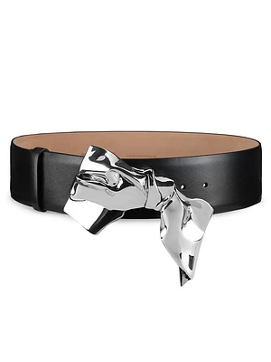 The Metal Fold Leather Belt