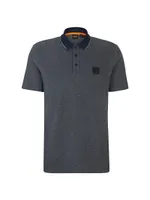 Cotton Piqué Polo Shirt With Twill Logo Badge