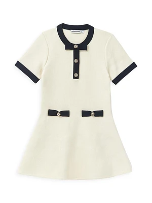 Little Girl's & Girl's Bow Knit Dress