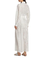 Lace Belted Maxi Shirtdress