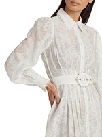 Lace Belted Maxi Shirtdress