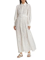 Lace Belted Maxi Shirtdress