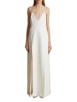 Nonya Crepe Satin Maxi Slipdress