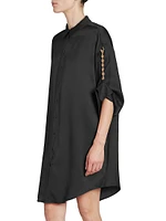 Silk Chain Mini Shirtdress