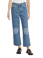 Anagram Crop Mid-Rise Jeans