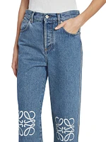 Anagram Crop Mid-Rise Jeans