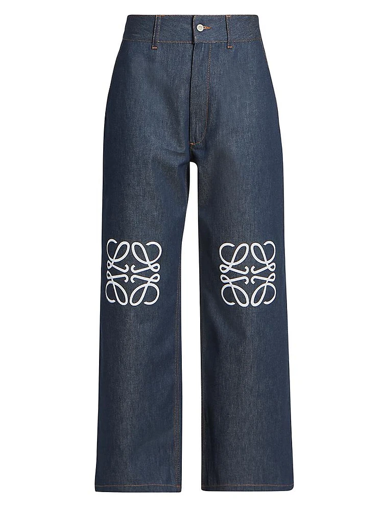 Anagram Mid-Rise Baggy Jeans