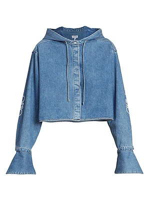 Denim Hooded Anagram Shirt