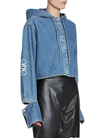 Denim Hooded Anagram Shirt