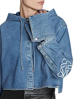 Denim Hooded Anagram Shirt