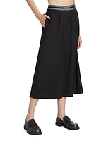 Crop Logo Band Wide-Leg Trousers