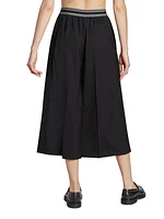 Crop Logo Band Wide-Leg Trousers