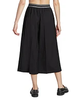 Crop Logo Band Wide-Leg Trousers