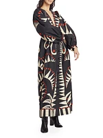 Coconut Grove Puff-Sleeve Maxi Dress