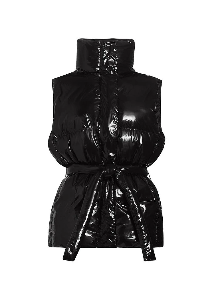 Glossy Nylon Puffer Vest