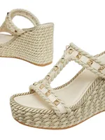 Rockstud Wedges Calfskin