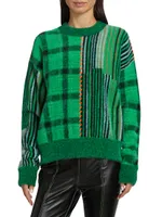 Calder Mixed-Pattern Crewneck Sweater
