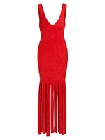 Tira Fringe Knit Maxi Dress