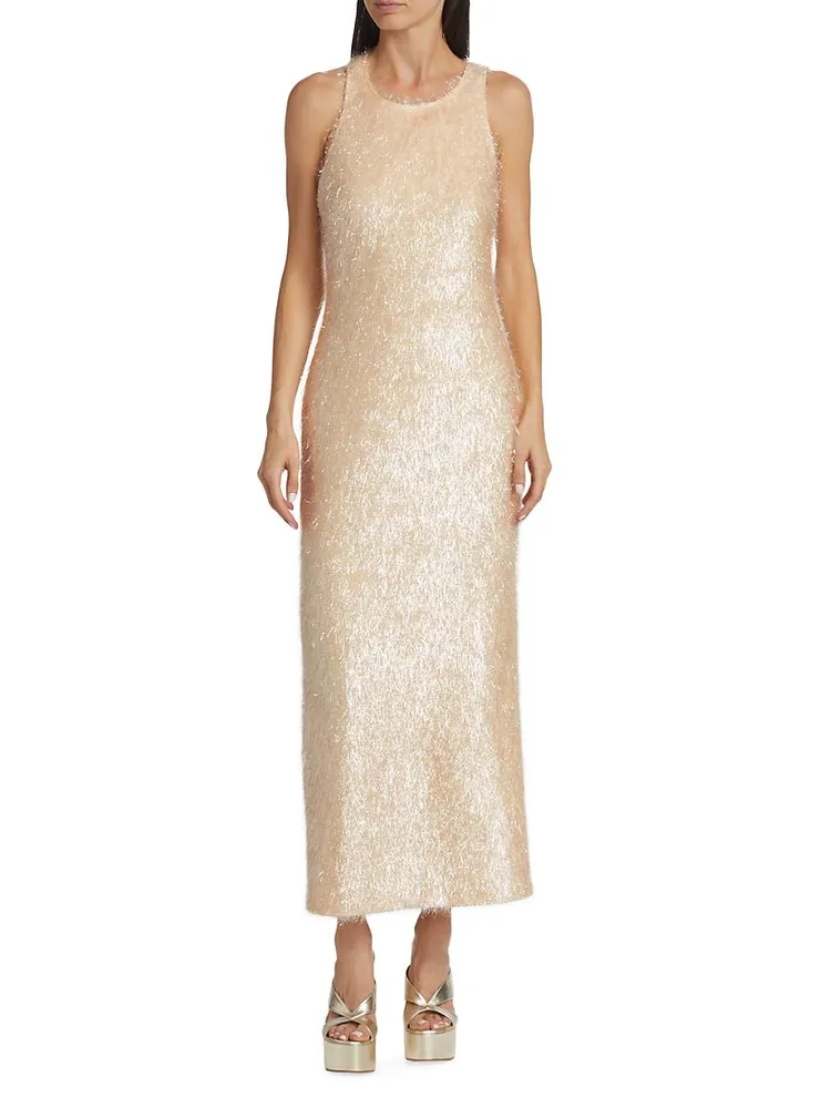 Lou Textured-Knit Sleeveless Maxi Dress