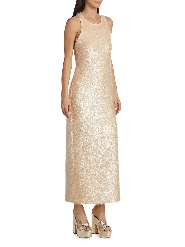 Lou Textured-Knit Sleeveless Maxi Dress