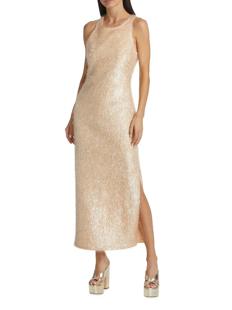 Lou Textured-Knit Sleeveless Maxi Dress