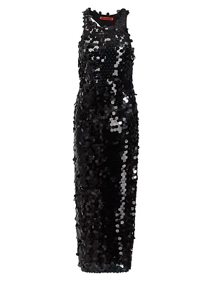 Lou Sequined Sleeveless Maxi Dress