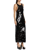 Lou Sequined Sleeveless Maxi Dress