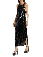 Lou Sequined Sleeveless Maxi Dress