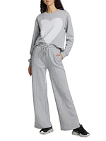 Heart-Motif Cotton-Fleece Sweatpants