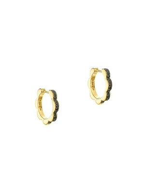 Bloom 18K Yellow Gold & Diamond Small Triplet Hoop Earrings