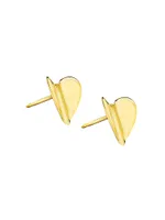 Wings Of Love Medium 18K Yellow Gold Heart Studs Earrings