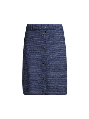 Shimmer Tweed Knit Miniskirt