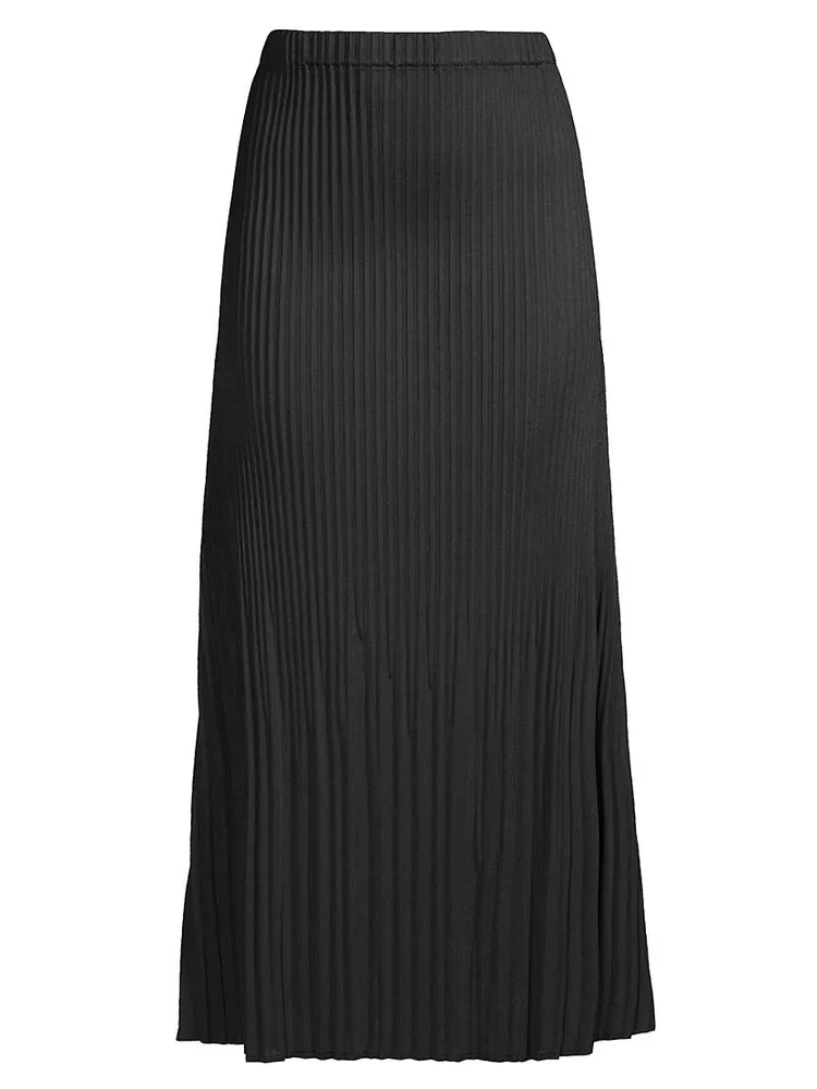 Pleated Crepe De Chine Maxi Skirt