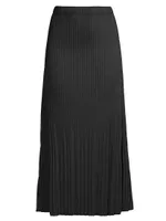 Pleated Crepe De Chine Maxi Skirt