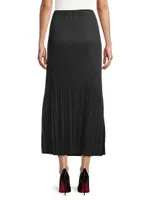 Pleated Crepe De Chine Maxi Skirt