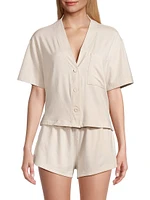 Slumberknit Short-Sleeve Shirt & Shorts Pajama Set