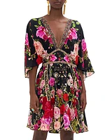 Embellished Floral Silk Minidress