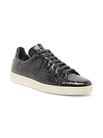 Warwick Croc-Embossed Leather Low-Top Sneakers