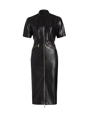 The Adair Faux Leather Zip Dress