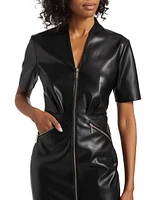 The Adair Faux Leather Zip Dress