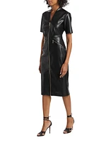 The Adair Faux Leather Zip Dress