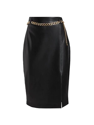 The Ashlen Faux Leather Pencil Skirt