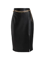 The Ashlen Faux Leather Pencil Skirt